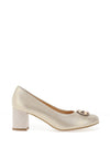 Bioeco by Arka Shimmer Block Heeled Pumps, Gold