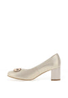 Bioeco by Arka Shimmer Block Heeled Pumps, Gold
