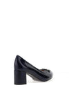Bioeco by Arka Wide Fit Patent Brooch Detail Heeled Pumps, Navy