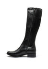 Bioeco by Arka Leather Stretch Panel Long Boots, Black