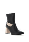 Bioeco by Arka Leather Colour Block Heeled Boots, Black