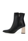 Bioeco by Arka Leather Colour Block Heeled Boots, Black