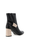 Bioeco by Arka Leather Colour Block Heeled Boots, Black