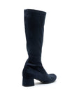 Bioeco by Arka Leather Suede Knee Length Heeled Boots, Navy