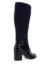 Bioeco By Arka Suede and Patent Knee Length Boots, Navy