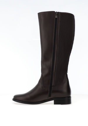 Bioeco by Arka Ribbed Detail Knee High Boots, Brown