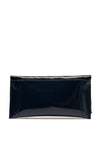 Bioeco by Arka Leather Patent Croc Print Clutch Bag, Navy