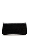 Bioeco by Arka Leather Patent Croc PrintClutch Bag, Black