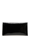Bioeco by Arka Leather Patent Croc PrintClutch Bag, Black