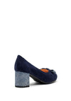 Bioeco by Arka Leather Suede Bow Court Shoes, Navy