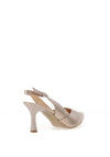 Bioeco by Arka Shimmer Leather Sling Back Heeled Shoes, Gold