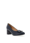 Bioeco by Arka Leather & Patent Block Heel Shoes, Navy