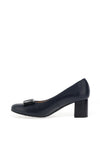 Bioeco by Arka Leather & Patent Block Heel Shoes, Navy