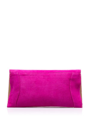 Bioeco by Arka Leather Suede Clutch Bag, Pink