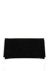 Bioeco by Arka Leather Patent Clutch Bag, Black Suede