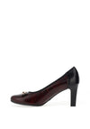 Bioeco by Arka Leather Patent Trim Court Shoes, Burgundy
