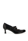 Bioeco by Arka Wide Fit Patent Leather Double Strap Court Heels, Black