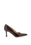 Bioeco by Arka Wide Fit Marble Patent Leather Court Heels, Brown