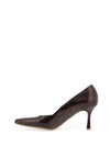 Bioeco by Arka Wide Fit Marble Patent Leather Court Heels, Brown