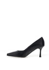 Bioeco by Arka Wide Fit Leather Court Heels, Navy