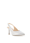 Bioeco by Arka Shimmer Leather Sling Back Heeled Shoes, Silver