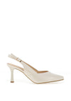 Bioeco by Arka Wide Fit Shimmering Low Block Heel Shoes, Pearl White