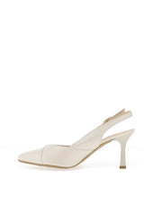Bioeco by Arka Wide Fit Shimmering Low Block Heel Shoes, Pearl White