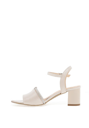 Bioeco by Arka Iridescent Heeled Sandals, Pearl Beige