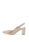 Bioeco by Arka Wide Fit Shimmering Leather Sling Back Heels, Champagne Gold