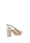 Bioeco by Arka Leather Shimmering Diamante Sling Back Heeled Shoes, Gold