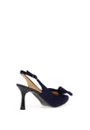 Bioeco by Arka Leather Sling Back Bow Heeled Shoes, Navy