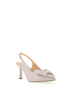 Bioeco by Arka Leather Sling Back Bow Heeled Shoes, Blush Pink