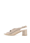 Bioeco by Arka Wide Fit Sparkling Leather Notch Mid Heigh Heeled Shoes, Gold