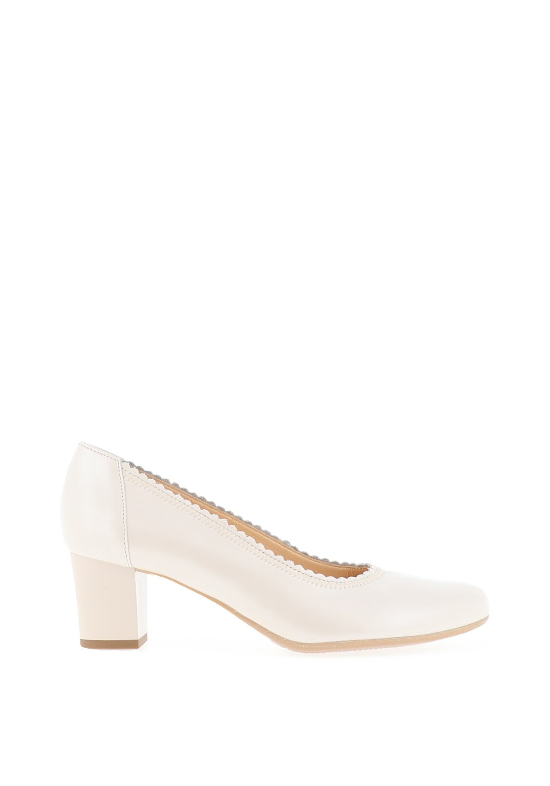 Bioeco by Arka Scallop Trim Heeled Pumps, Pearl Beige