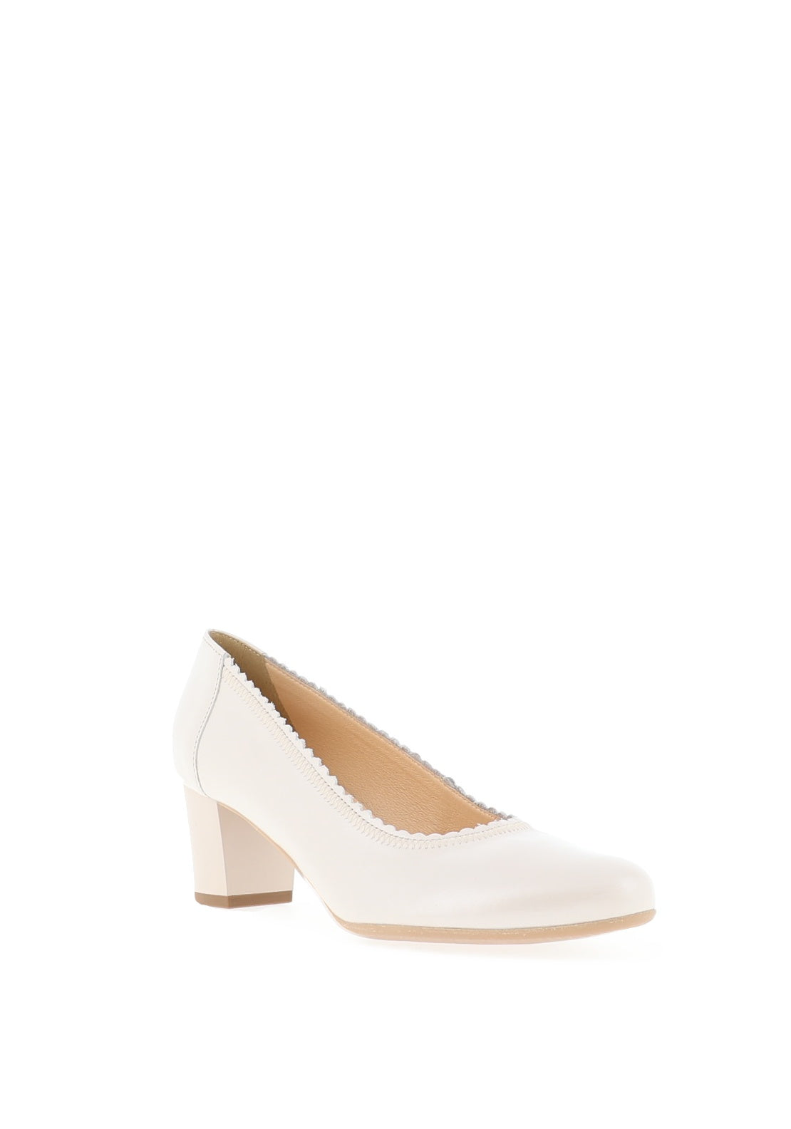 Bioeco by Arka Scallop Trim Heeled Pumps, Pearl Beige