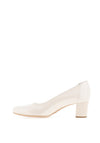 Bioeco by Arka Scallop Trim Heeled Pumps, Pearl White