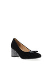 Bioeco by Arka Suede Block Heel Shoes, Black & Silver