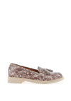 Bioeco by Arka Snake Print Patent Loafers, Taupe
