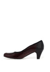 Bioeco By Arka Patterned Leather Heeled Shoe, Burgundy