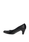 Bioeco By Arka Patterned Leather Heeled Shoe, Black
