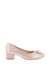 Bioeco by Arka Shimmer Low Block Heel Shoes, Blush Pink