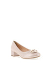Bioeco by Arka Shimmer Low Block Heel Shoes, Blush Pink