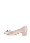 Bioeco by Arka Shimmer Low Block Heel Shoes, Blush Pink