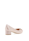Bioeco by Arka Shimmer Low Block Heel Shoes, Blush Pink