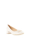 Bioeco by Arka Metallic Leather Block Heel Pumps, Pearl