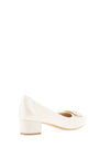 Bioeco by Arka Metallic Leather Block Heel Pumps, Pearl
