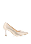 Bioeco by Arka Metallic Leather Pointed Toe Heeled Shoes, Gold