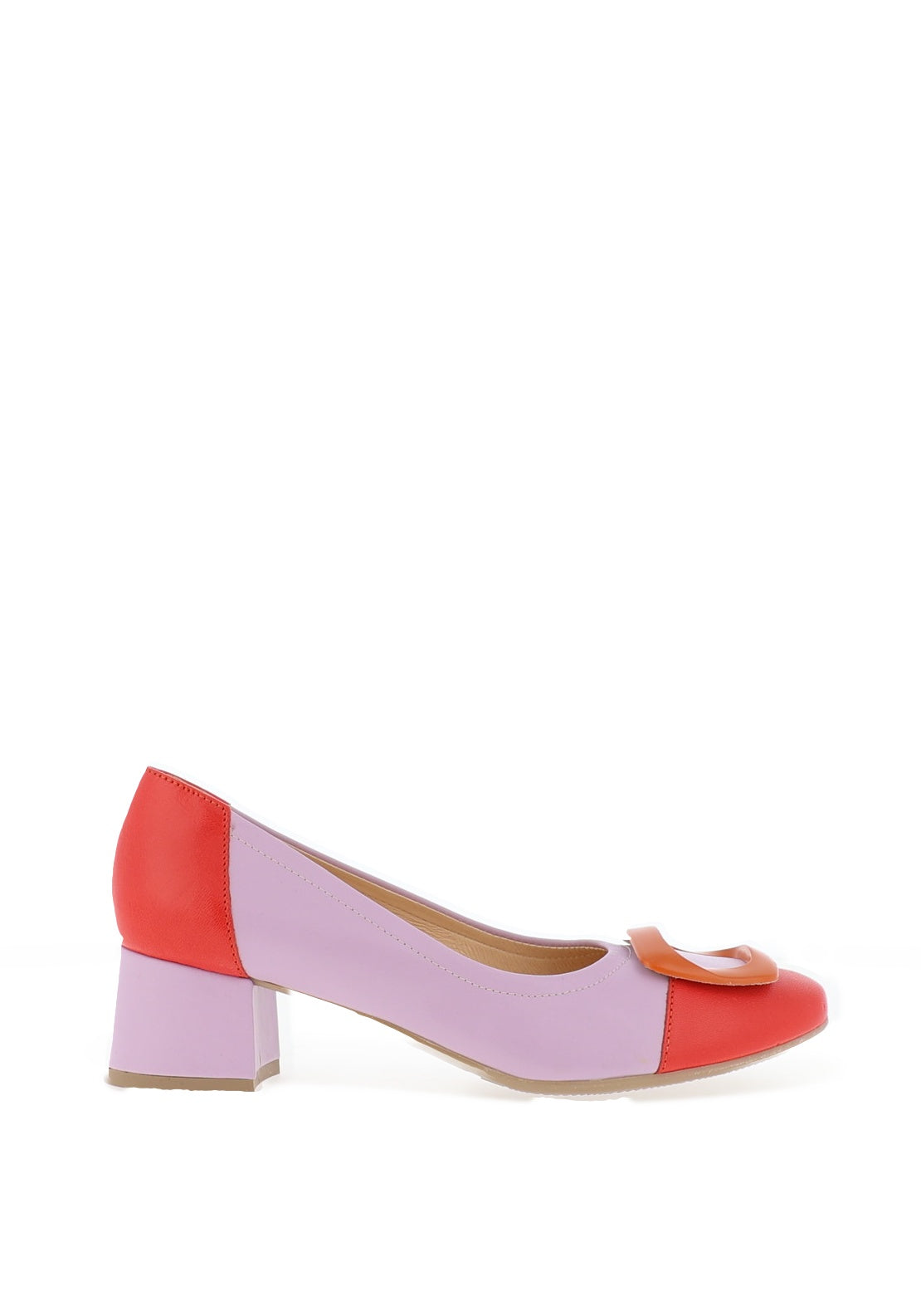 Bioeco by Arka Colour Block Heeled Pumps, Lilac & Red
