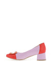 Bioeco by Arka Colour Block Heeled Pumps, Lilac & Red