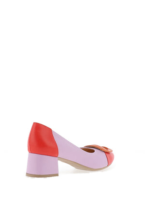 Bioeco by Arka Colour Block Heeled Pumps, Lilac & Red